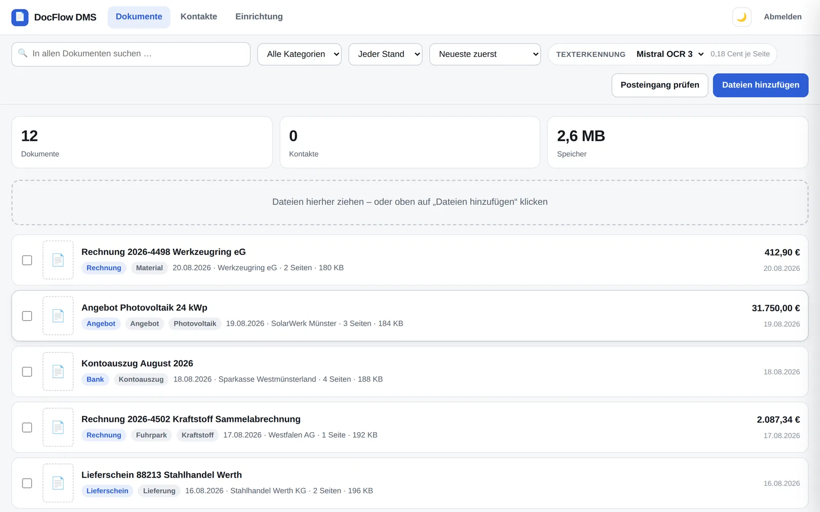DocFlow DMS – Screenshot