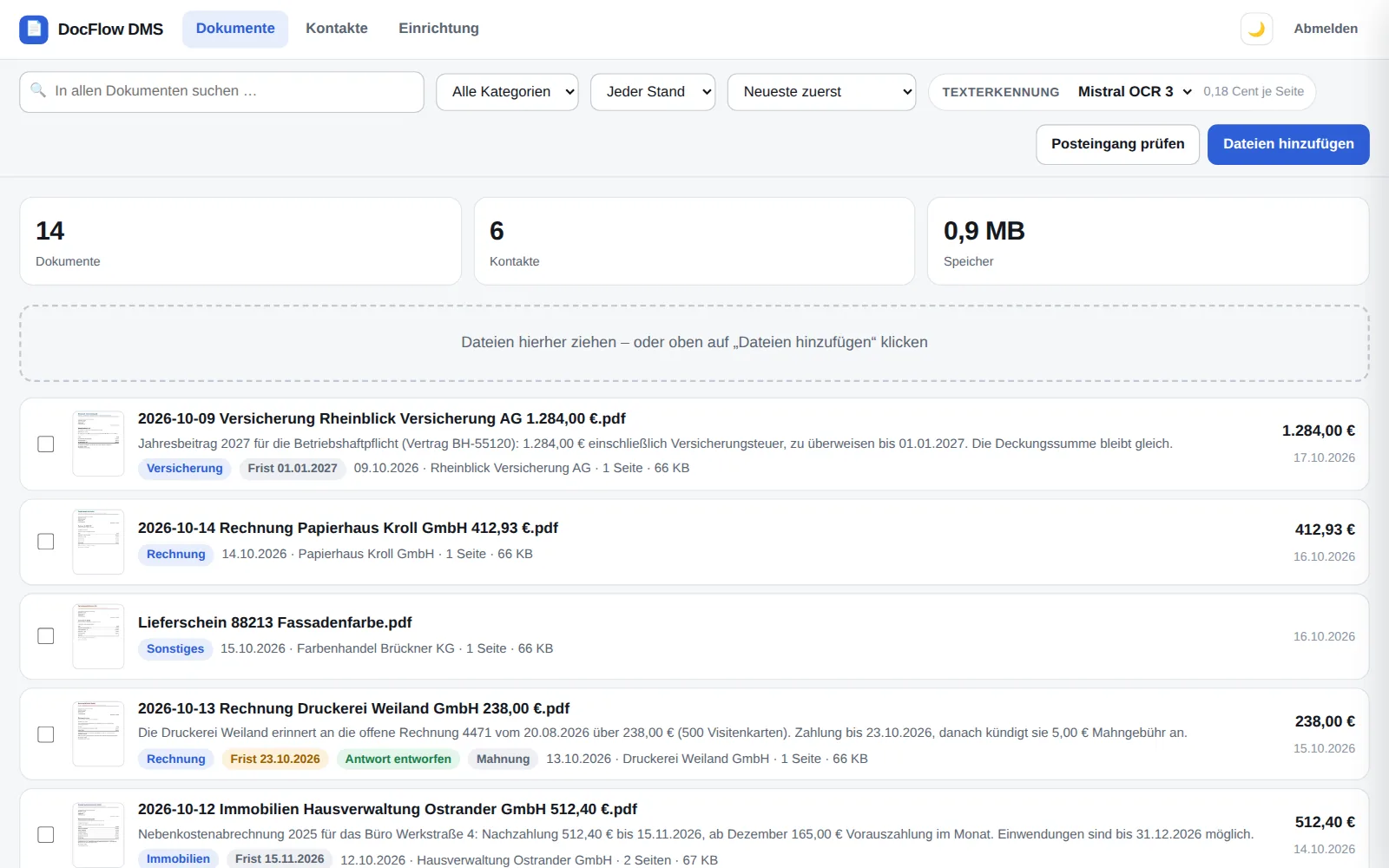 DocFlow DMS – Screenshot