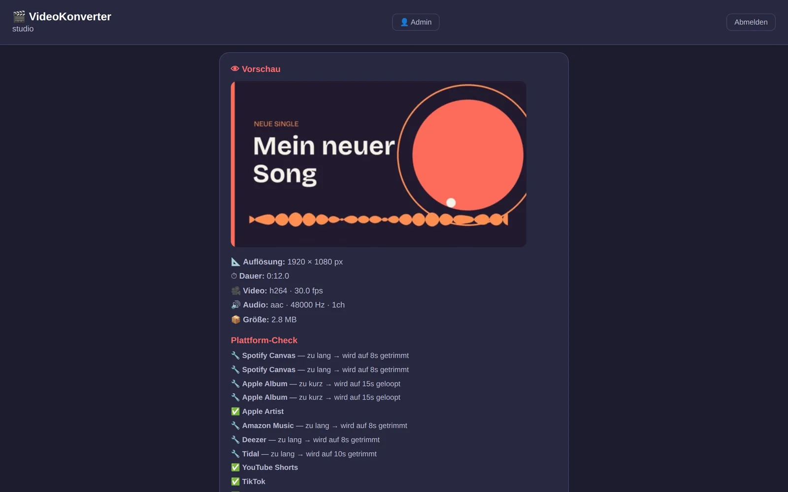 VideoKonverter – Screenshot